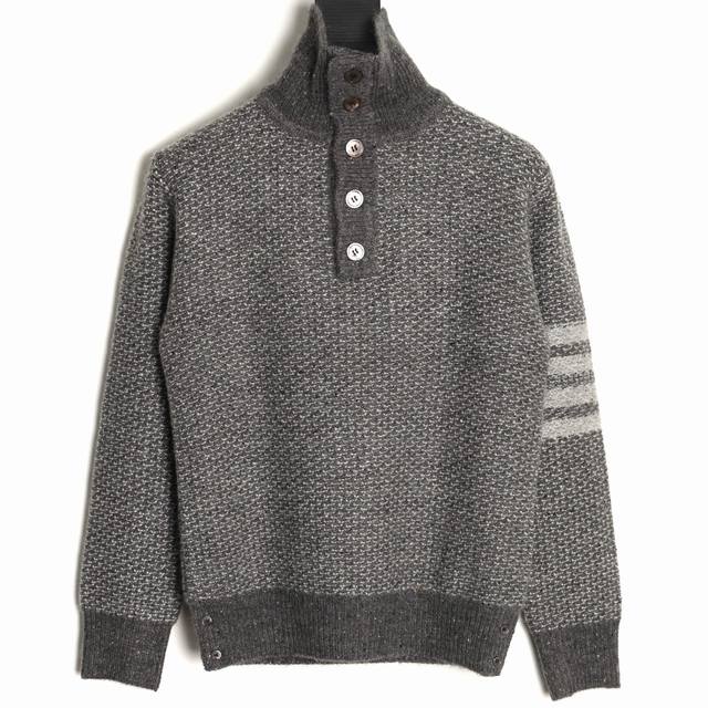 Thom Browne Tb 25Fw Textured Knit Lapel Sweater This sweater is knitted using a