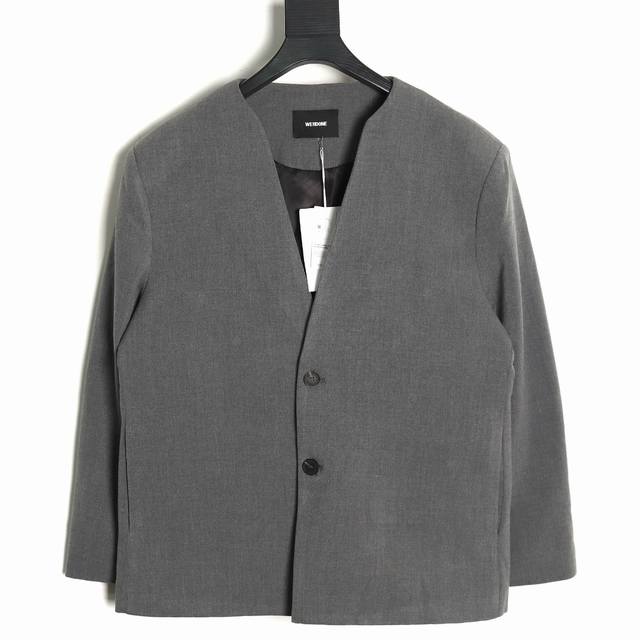 We11 Done 24Fw G-Dragon's collarless wool suit. Custom-made fabric: 300g wool bl