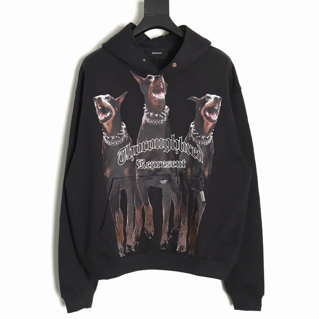 Represent 24Fw Doberman Hooded Sweatshirt . Fabric is 32S pure cotton double ya