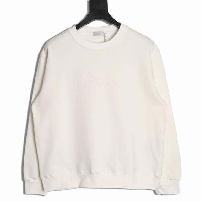 Dior 25Fw sun crewneck sweatshirt 480G high-grade combed cotton fabric. Counter-