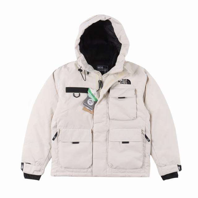 The North Face Tnf Multi-Pocket Hooded Down Jacket Filled with GB 80% white goos