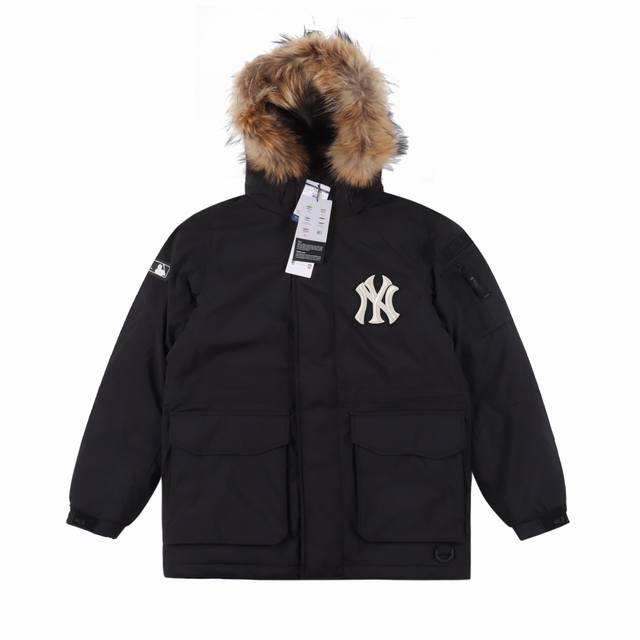 Mlb Official Men's and Women's Goose Down Mid-Length Warm Down Jacket with a Win
