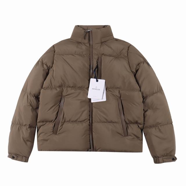 Moncler Mc Besbre Leather Logo Zip Down Jacket Color: Black, Khaki The Besbre do