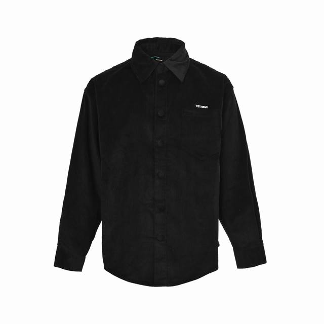 We11 Done 25Fw Letter Embroidery Corduroy Shirt Jacket Color: Black Apricot Size