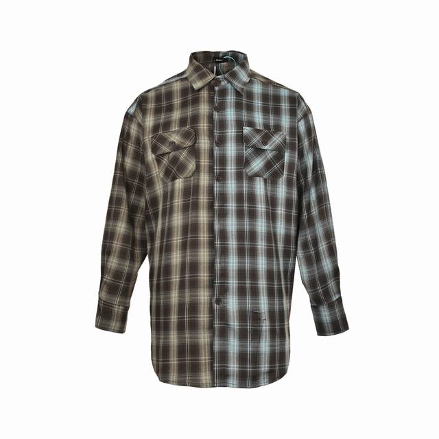 We11 Done 25Fw Letter Embroidery Plaid Shirt Size:SL