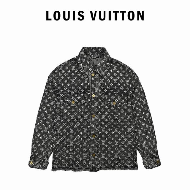 Louis Vuitton Monogram-printed, all-over rhinestone denim jacket. Crafted from d