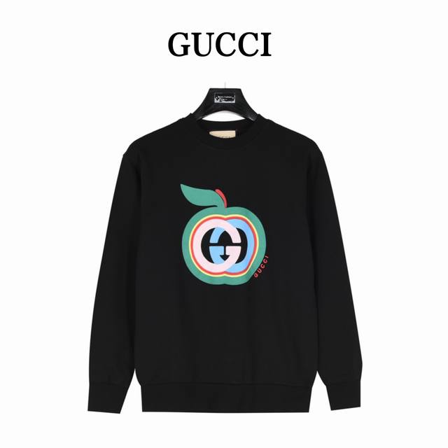 Gucci Double G Apple Foam Print Suede Crewneck SweatshirtThe 3D suede apple desi