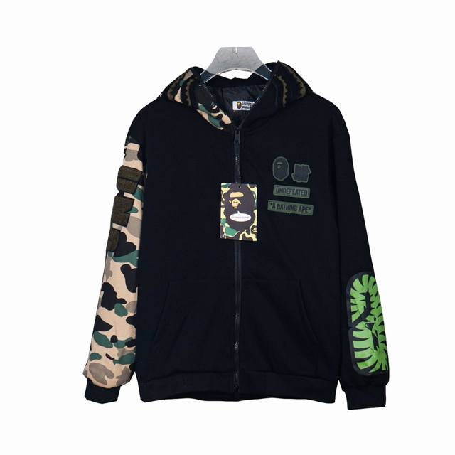 Bape 25Ss Camouflage Shark Head Multi-label Zip-up Jacket#Street Trend Invasion