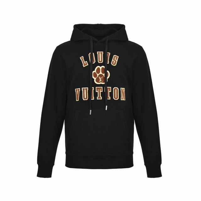 Louis Vuitton 25Fw Towel Patch Logo Hoodie Lv's new sweatshirt is made of heavyw