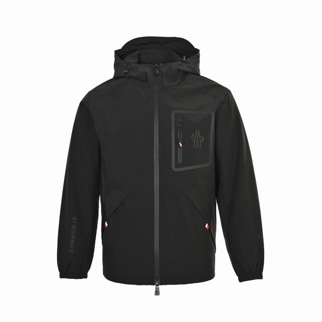 Moncler hooded jacket with chest pocket and zipper. This jacket is rarely seen i
