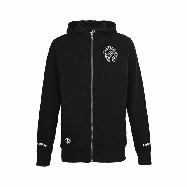 Chrome Hearts 25Fw Zipper Jacket with Sanskrit Print on CuffsHigh-weight, high-d
