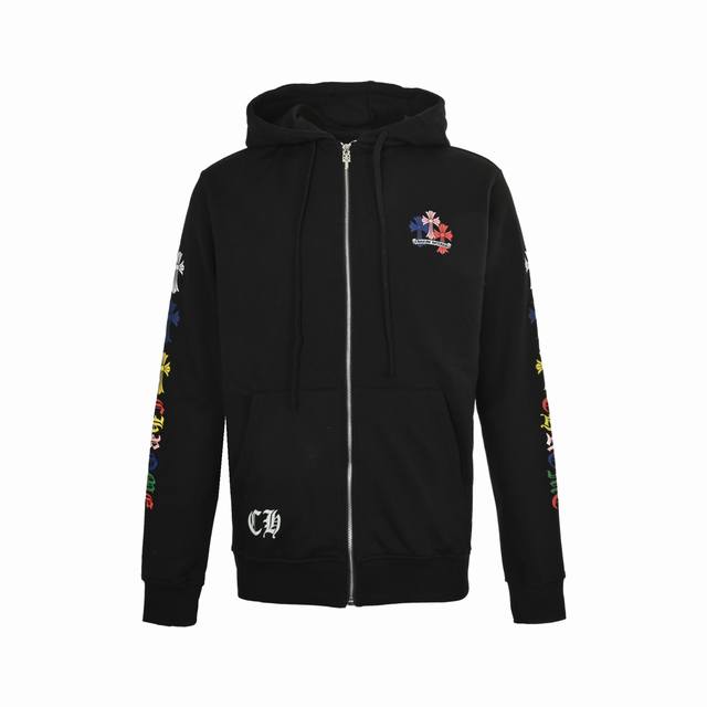 Chrome Hearts 25Fw colorful cross print zipper jacketHeavy weight, high density,