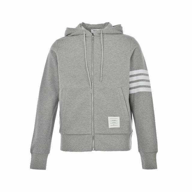 Thom Browne 22Fw ripple zippered sweatshirt jacket . Made from a custom-woven,