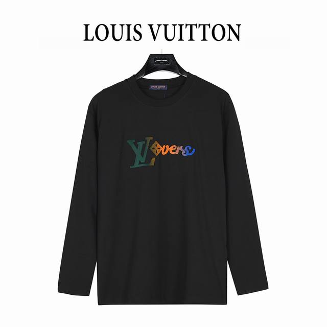 Louis Vuitton 25Fw Colorful Gradient Logo Toothbrush Embroidered Long-Sleeved T-
