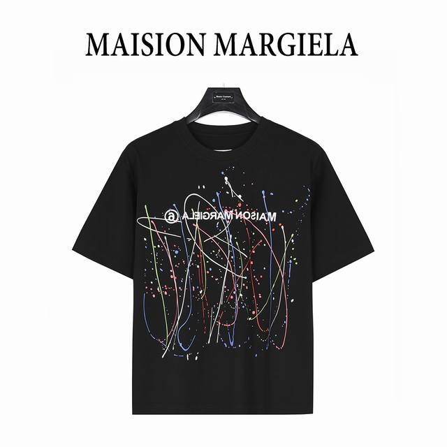 Maisonmargiela Margiela line ink graffiti print round neck short-sleeved T-shirt