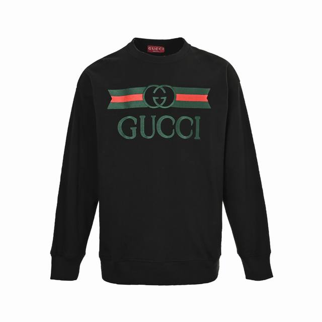Gucci red and green belt logo embroidered round neck sweatshirtOfficial synchron