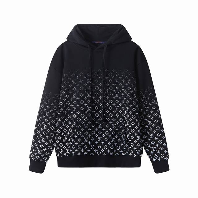 Louis Vuitton 25Fw monogram gradient print hooded sweatshirt. Made of 480g pure