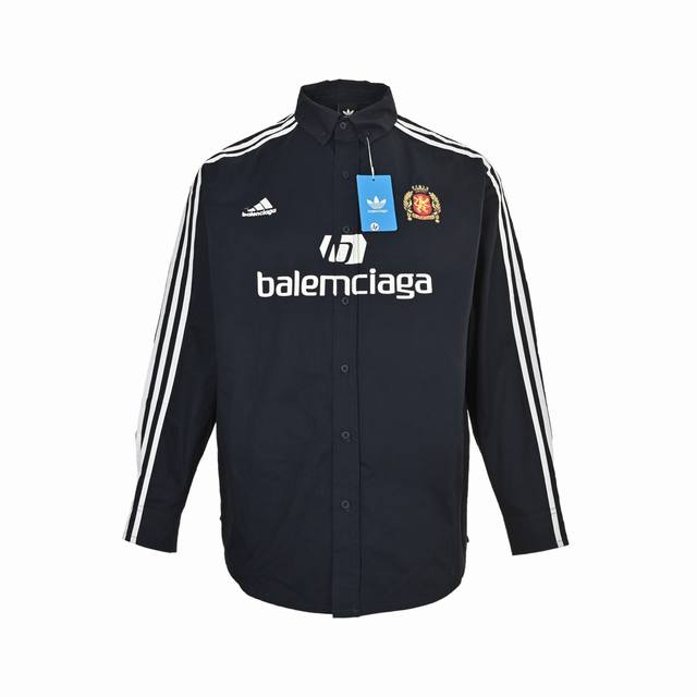 Balenciaga Manchester United Logo Embroidered Ribbon Shirt . Made of high-quali