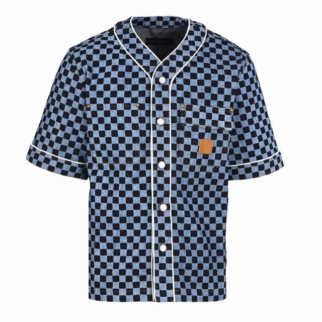 Louis Vuitton Lv checkerboard short-sleeved denim shirtAuthentic 1 0 purchase, 1