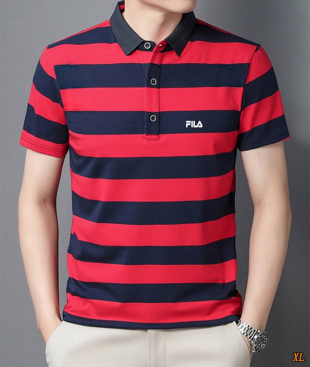 Fila exclusive real shot of the new summer high-quality polo shirt loose trend s
