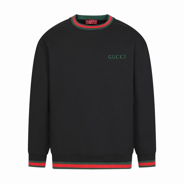 Gucci Gucci Web Logo Crewneck Sweatshirt features contrasting stripes, and red a