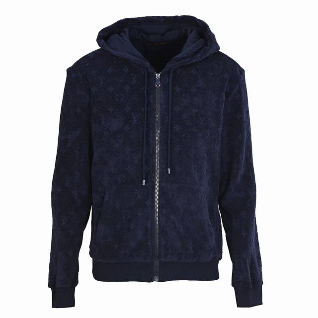 Louis Vuitton Lv Terry Flock Printed Zipper Hooded Sweatshirt JacketAuthentic 15