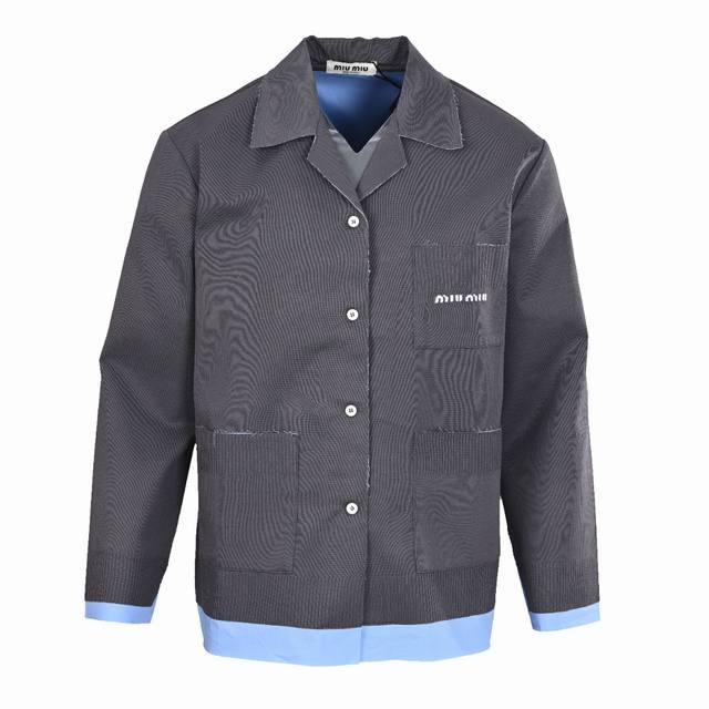 Miu Miu Mm fake two-layer lapel knitted cardigan authentic 26 purchased and deve