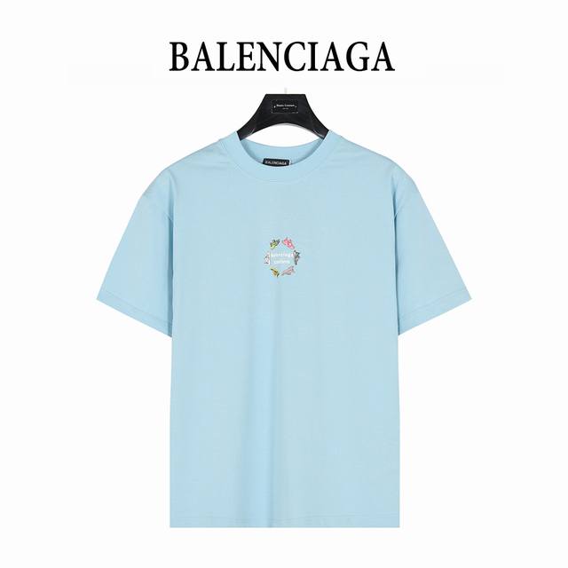 Balenciaga 25Ss short-sleeved T-shirt with a signature print and logo. Made from