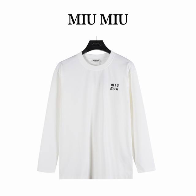 Miumiu Miu Miu 25Ss long-sleeved shirt with lettering on the chest is made of cu