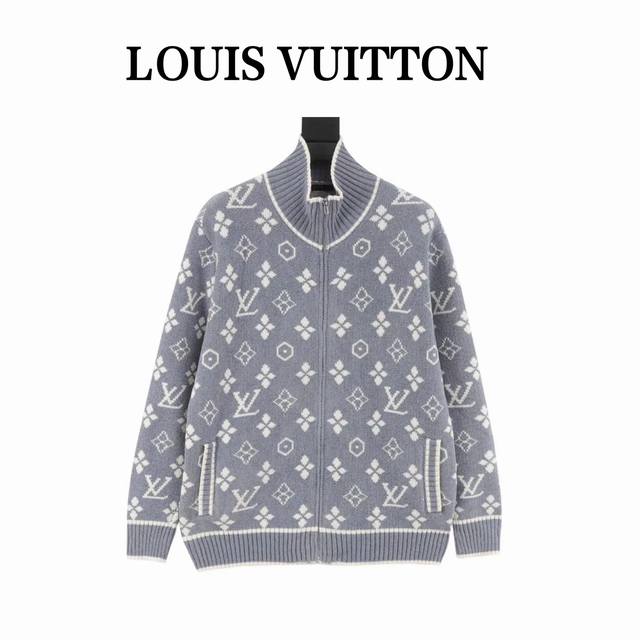 Louis Vuitton Lv 25Ss full jacquard logo zipper cardigan sweater Full jacquard l
