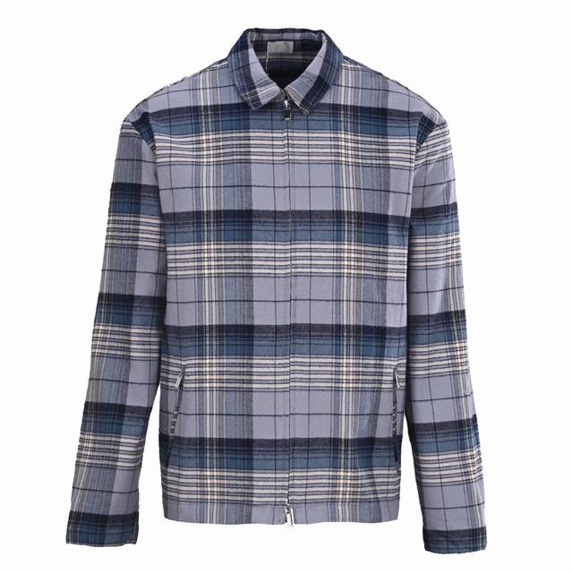 Dior Cd blue plaid zipper shirt jacketAuthentic 12036 purchased, customized 100%