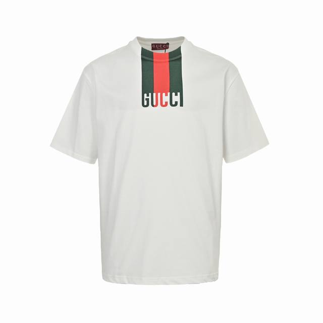Gucci 25Ss red and green striped letter print short-sleeve Gucci Gucci #2025 ear