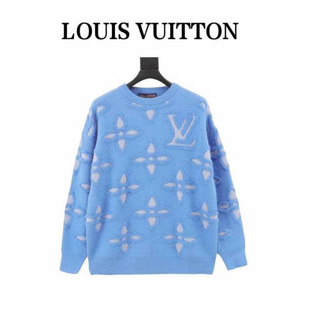 Louis Vuitton 24Fw Jacquard Four-Leaf Clover Logo Crew Neck SweaterLouis Vuitton