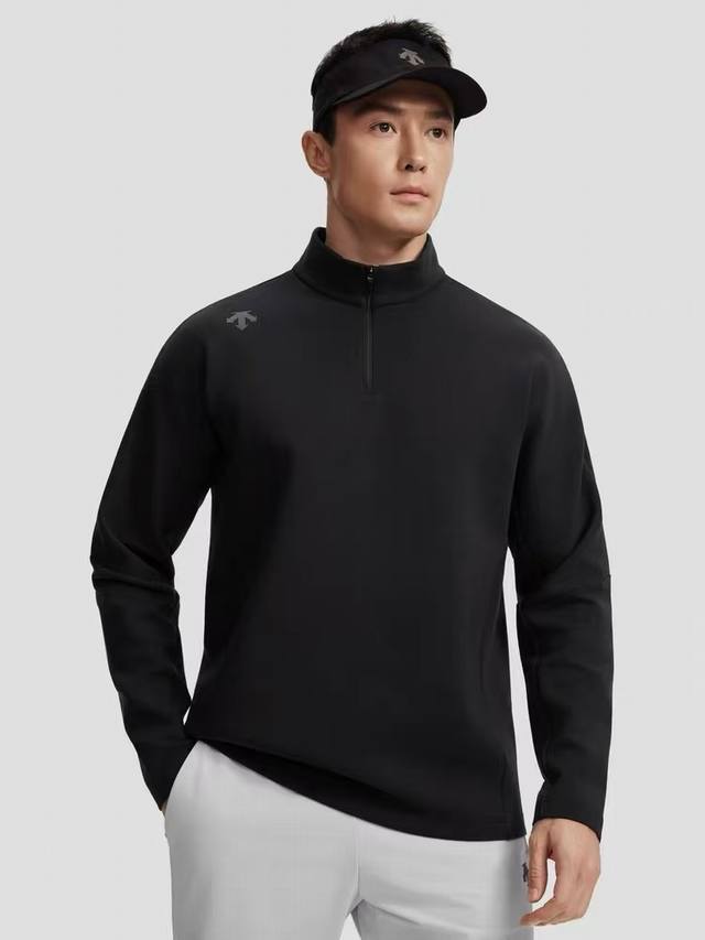 Control## 2025 Descente Men's Half-Zip Long-Sleeved Training and Fitness Sweater