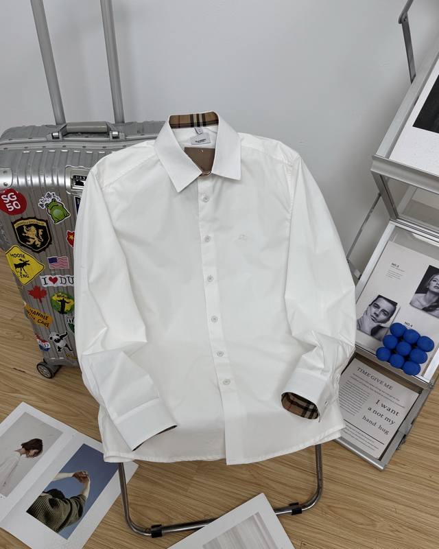 Burberry 25Ss Warhorse Logo Embroidered Long-Sleeved ShirtThe classic plaid on t