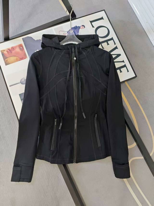Black real photos, hooded metal zipper LululemonحDefine Lulu Women's Sports Hoo