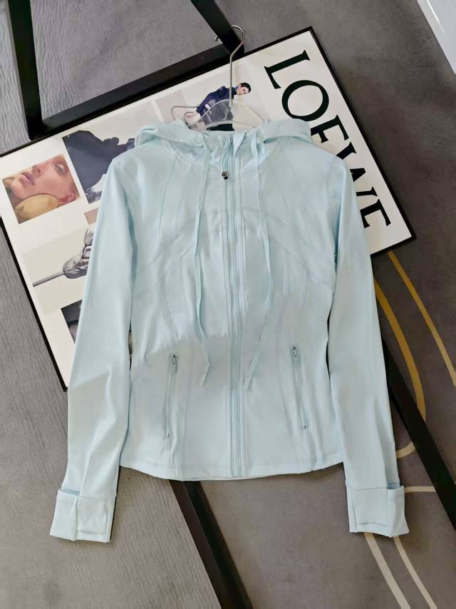 Powder blue, graphite gray, actual photos, hooded metal zipper LululemonحDefine