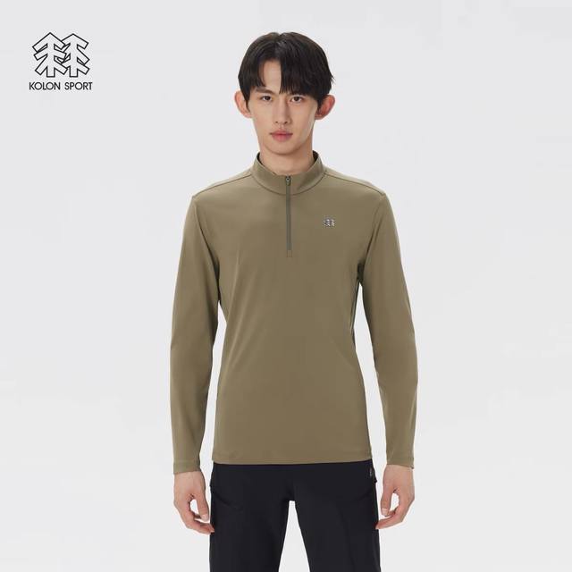 Kolonsport Men's Quick-Drying Half-Zip Long-Sleeve Jacket with a Stand-Up Colla