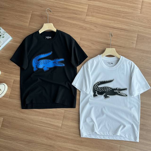 ! Lacoste French crocodile classic cotton crew neck T-shirt, French elegance, ti