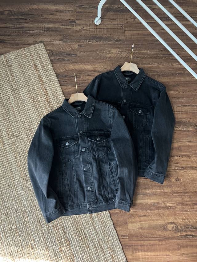 Balenciaga high-end embroidered couple's denim jacket, quality-controlled item,