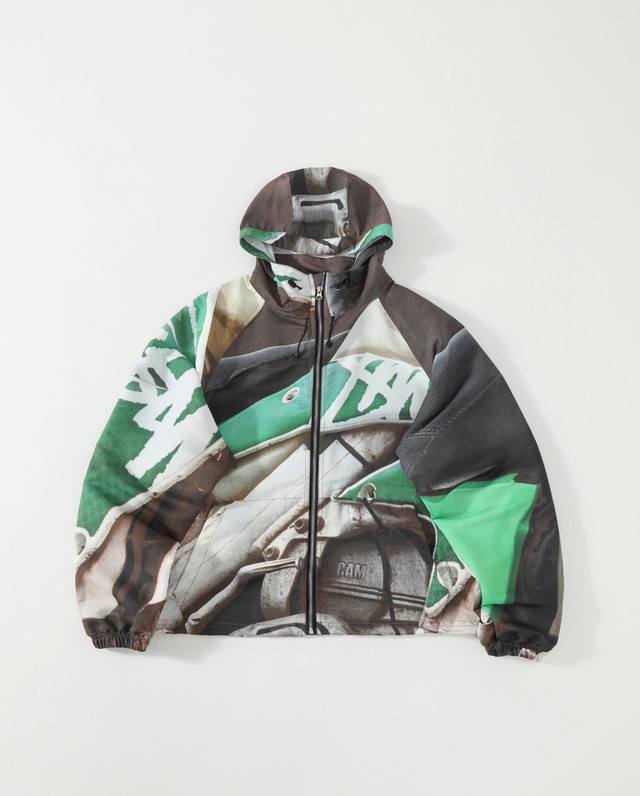 For 's Stussy SS25 Beach Shell Baja print zippered jacket, unisex. . A Hong K