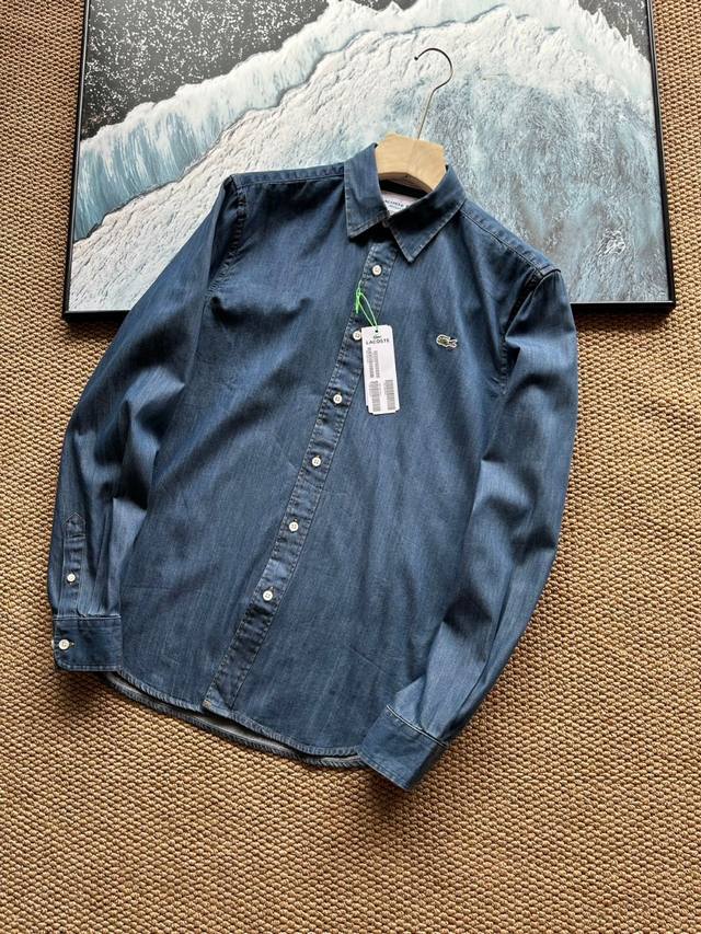 p: Wang Yibo's Lacoste Men's 25 Lightweight Vintage Denim Shirt Ch2591 New Fall