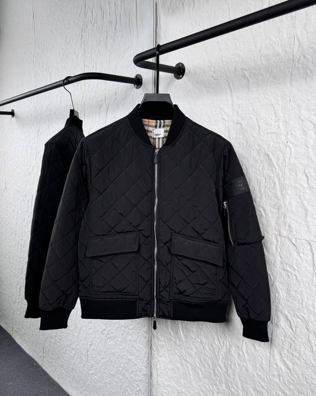 Burberry solid-color cotton-padded jacket for men and women, new autumn/winter d