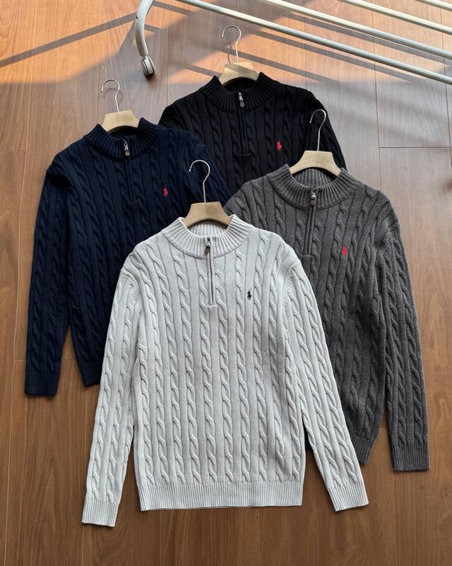 High-end Ralph Lauren men's classic quarter-zip sweater, thickened version. Off