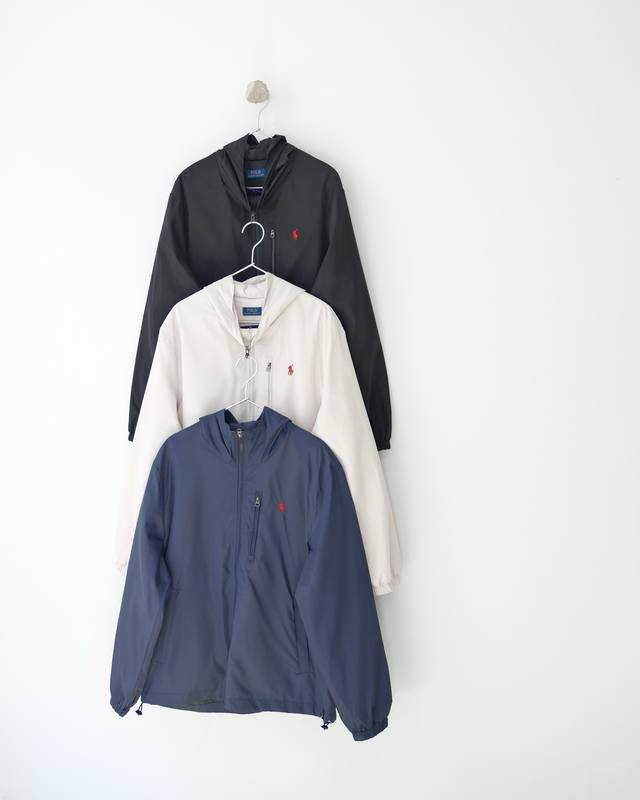 Ralph Lauren zippered windbreaker jacket, perfect for outdoor wear in season. Ma