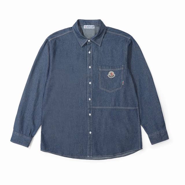 Moncler casual denim shirt . Customizable with main label and accessories, ful