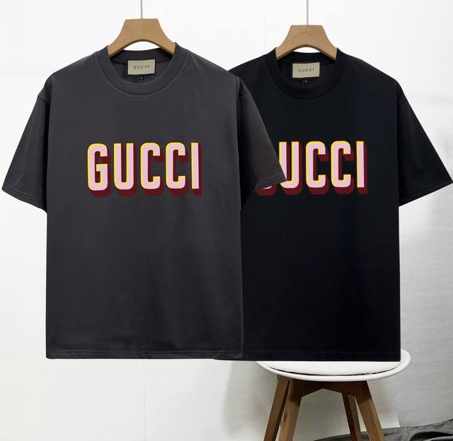 High-quality Gucci new wardrobe couple's round neck short-sleeved T-shirt, ward