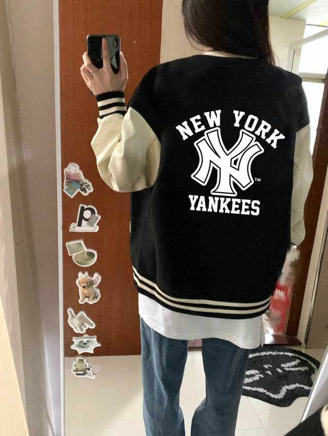 Mlb-Ny Mlb Yankees-Ny spring and autumn loose jacket baseball jacket official we