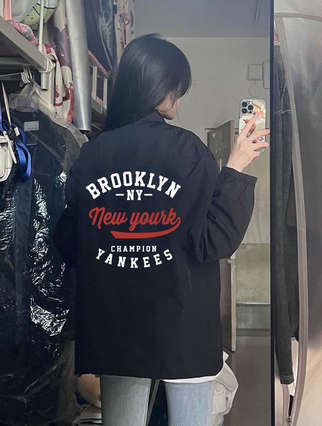 Mlb Yankees-Ny Brooklyn stand-up collar coach jacket Selected high-quality woven