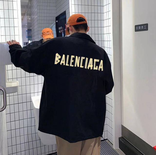 Balenciaga tape stand collar coach jacket Selected high-quality woven thickened